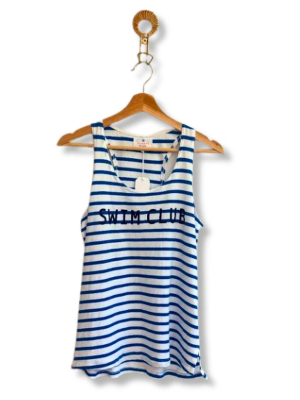 NWT Sundry Striped Racerback Tank Swim Club Graphic Nautical Coastal Top 0